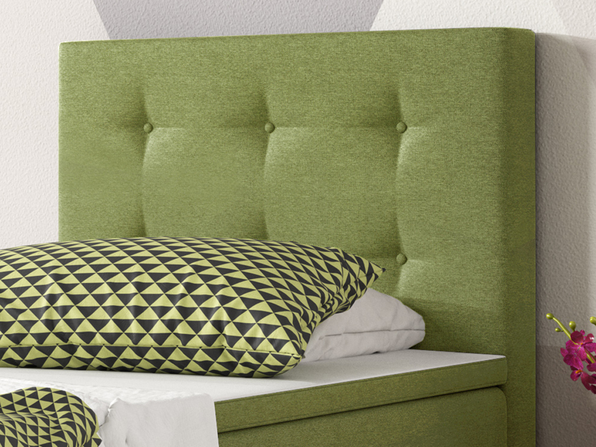 Boxspringbett - grün - mit Topper - H3 - 90x200 cm