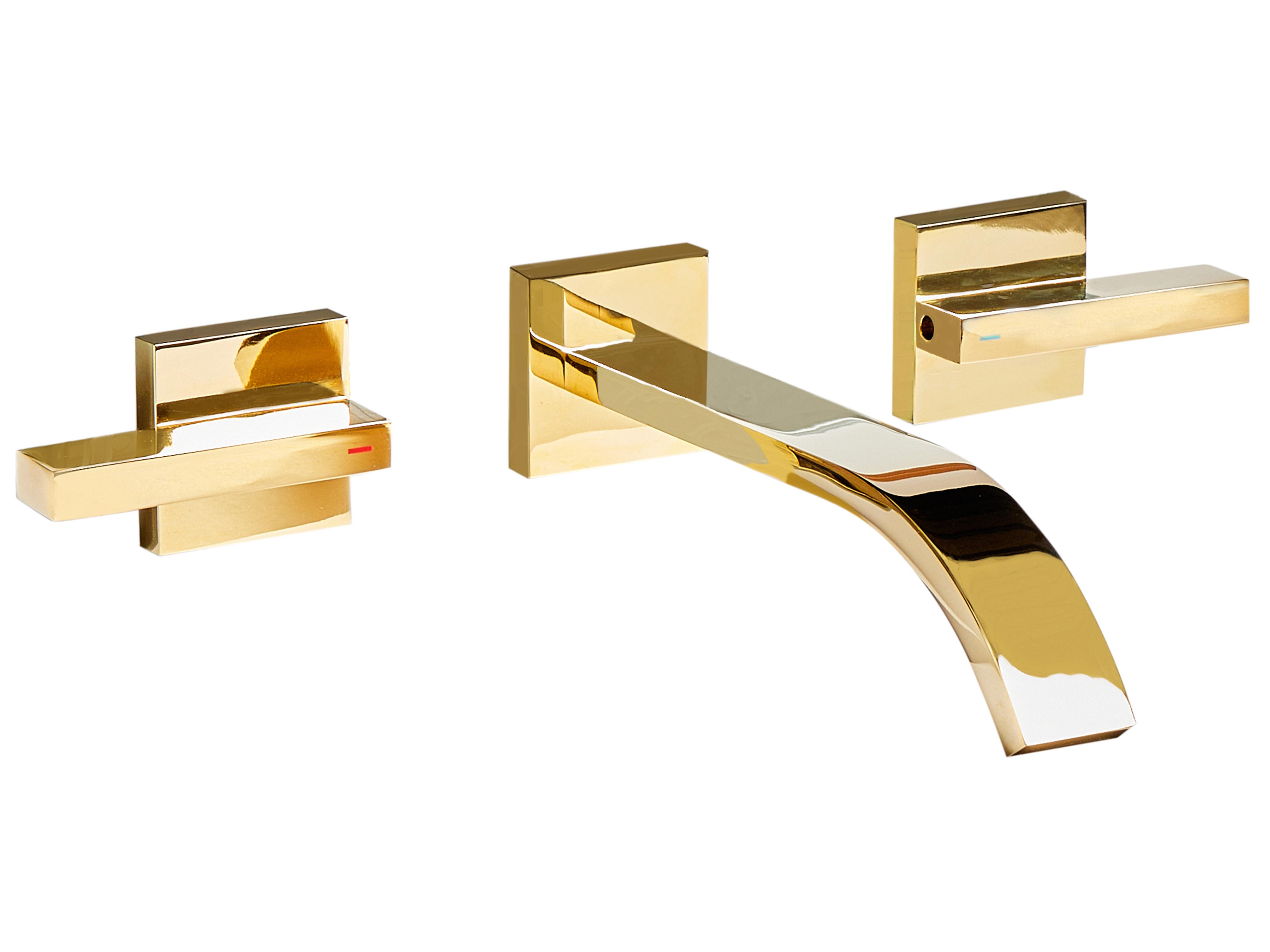 Wandgemonteerde mengkraan BERRACO Messing Goud