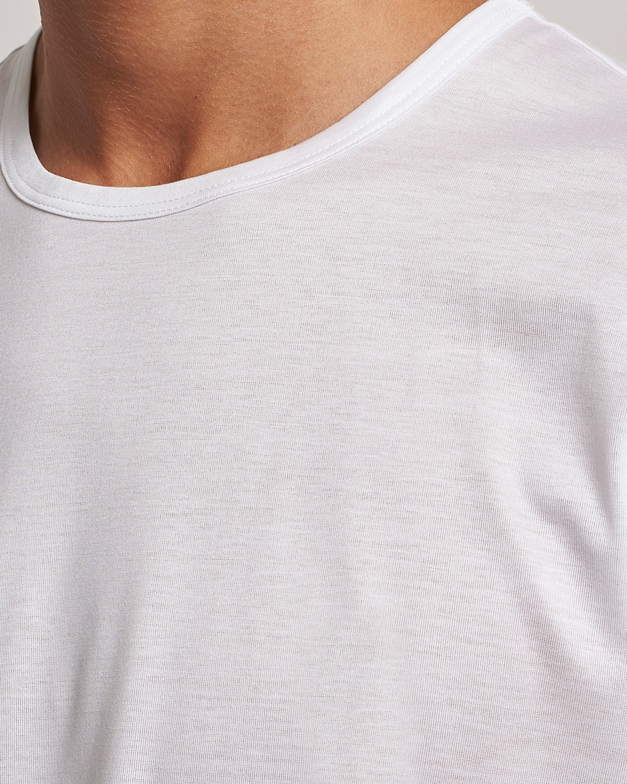 Zegna Filoscozia Pure Cotton Round Neck T-Shirt White