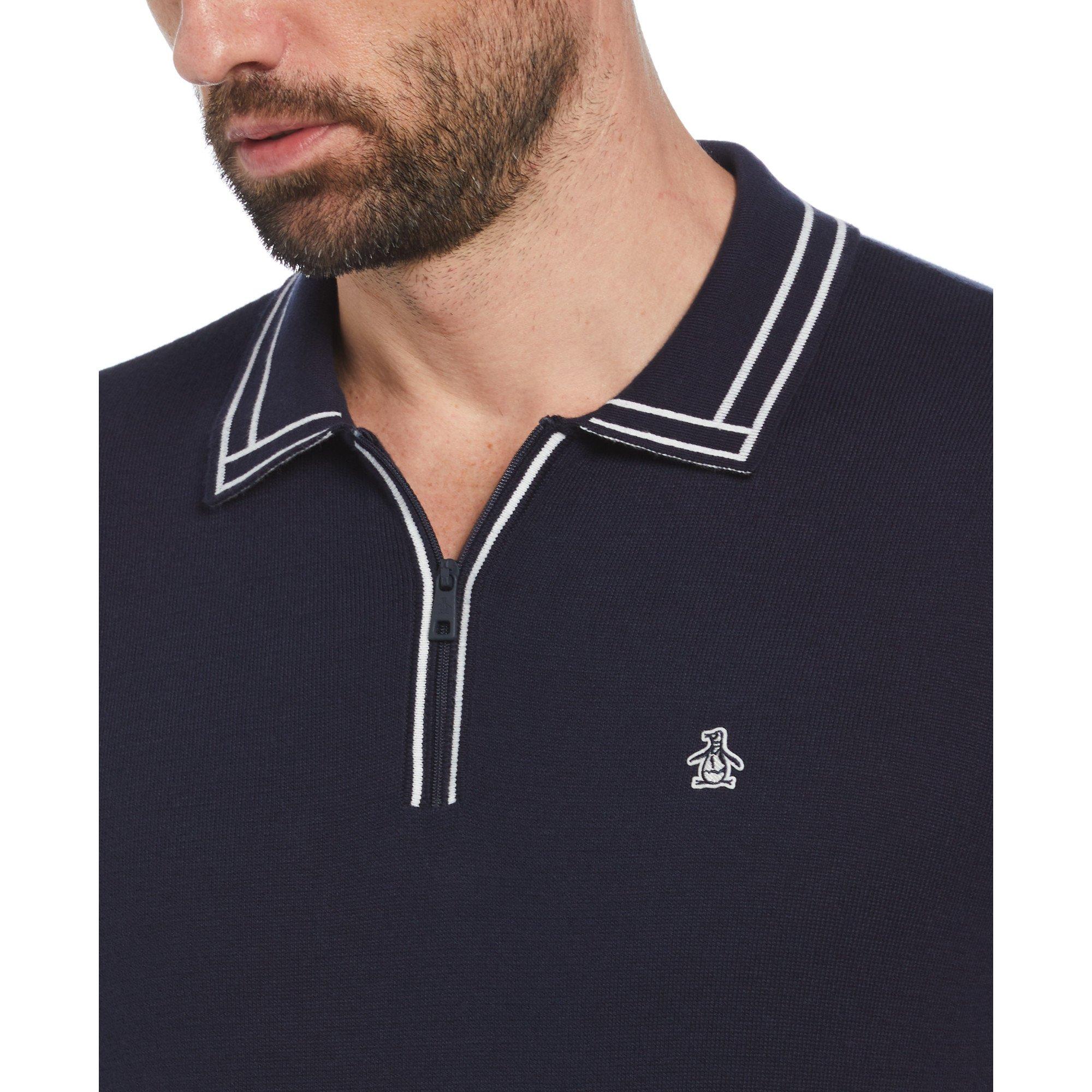 Original Penguin OP Long SleevequarterZip Polo Top