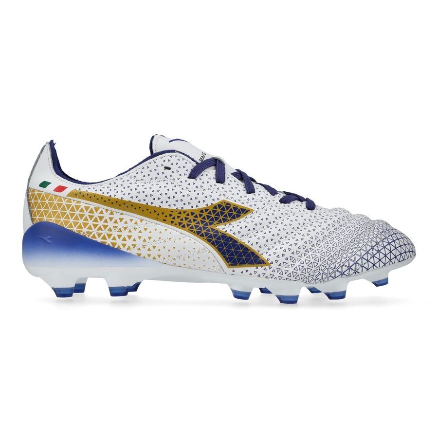 Diadora Brasil Elite Tech GR Italie LPX FG - Blanc/Bleu/Doré