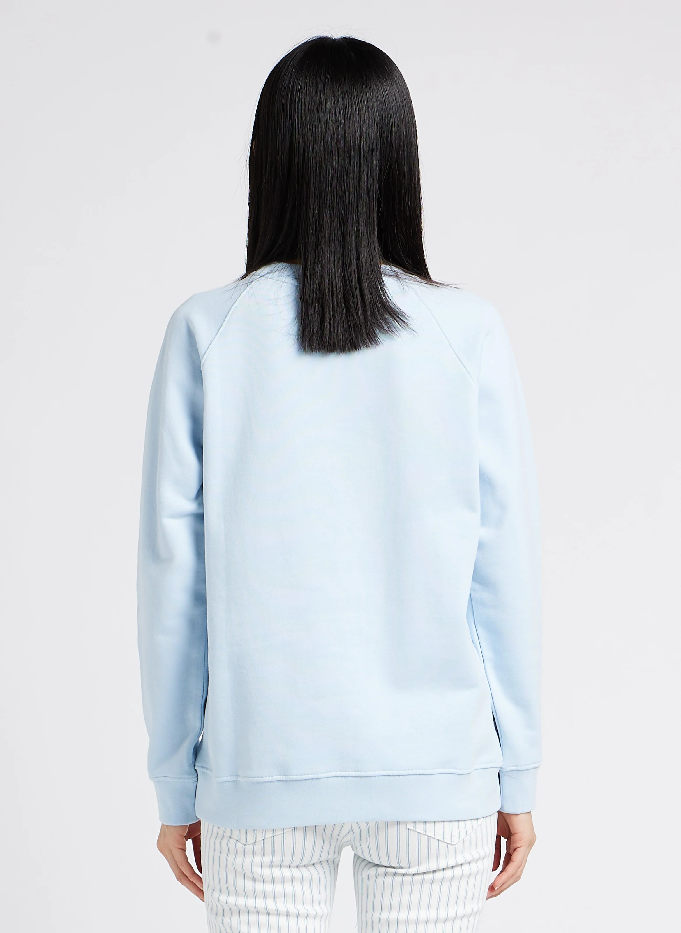 SPONTANE - Sweat col rond sérigraphié en coton | Bleu