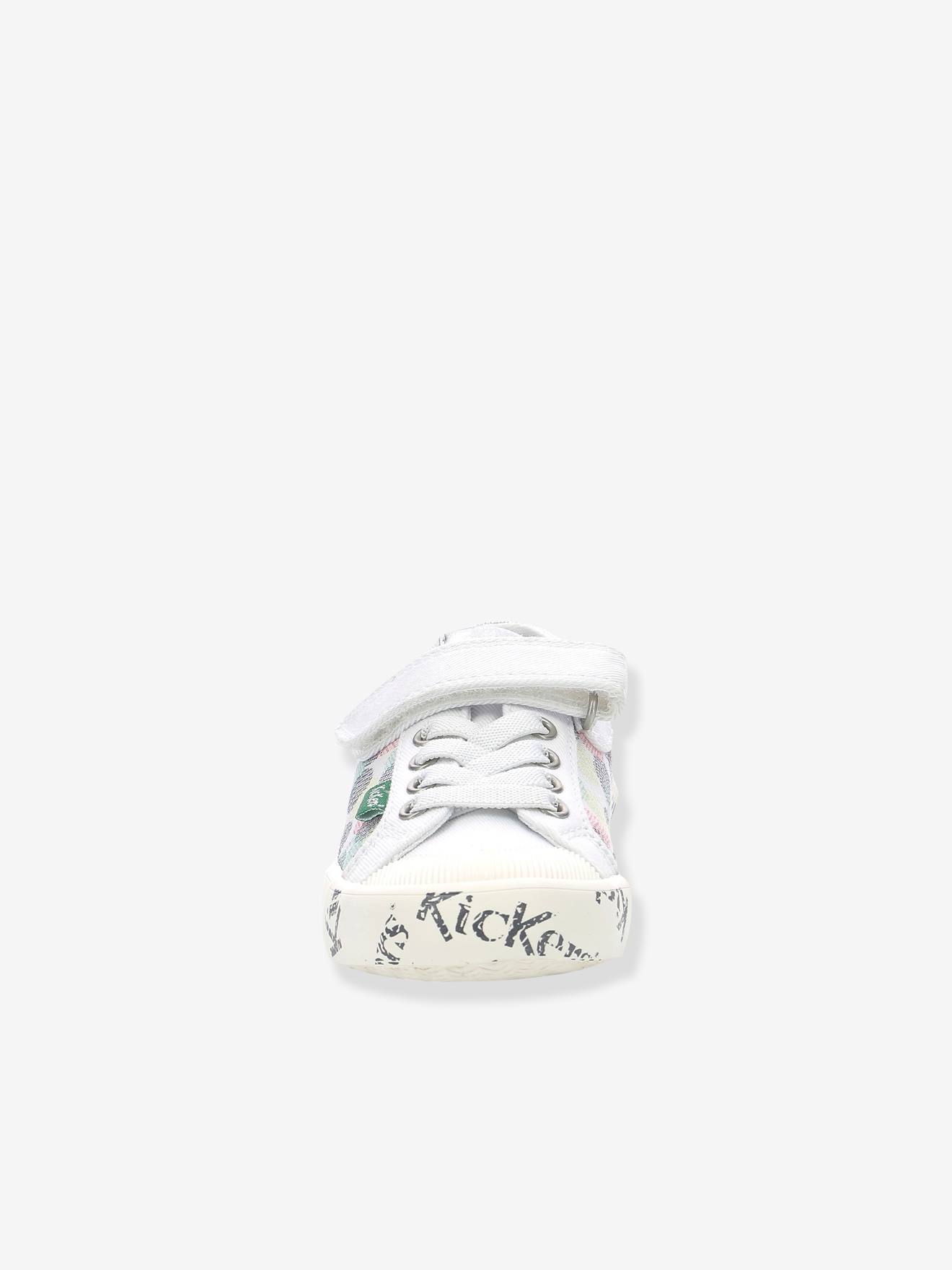 Tênis KICKERS® Gody Gold para meninas, branco claro com estampa.