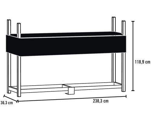 ShelterLogic brandhoutstapelhulp met deksel 239x36,3x118,9 cm