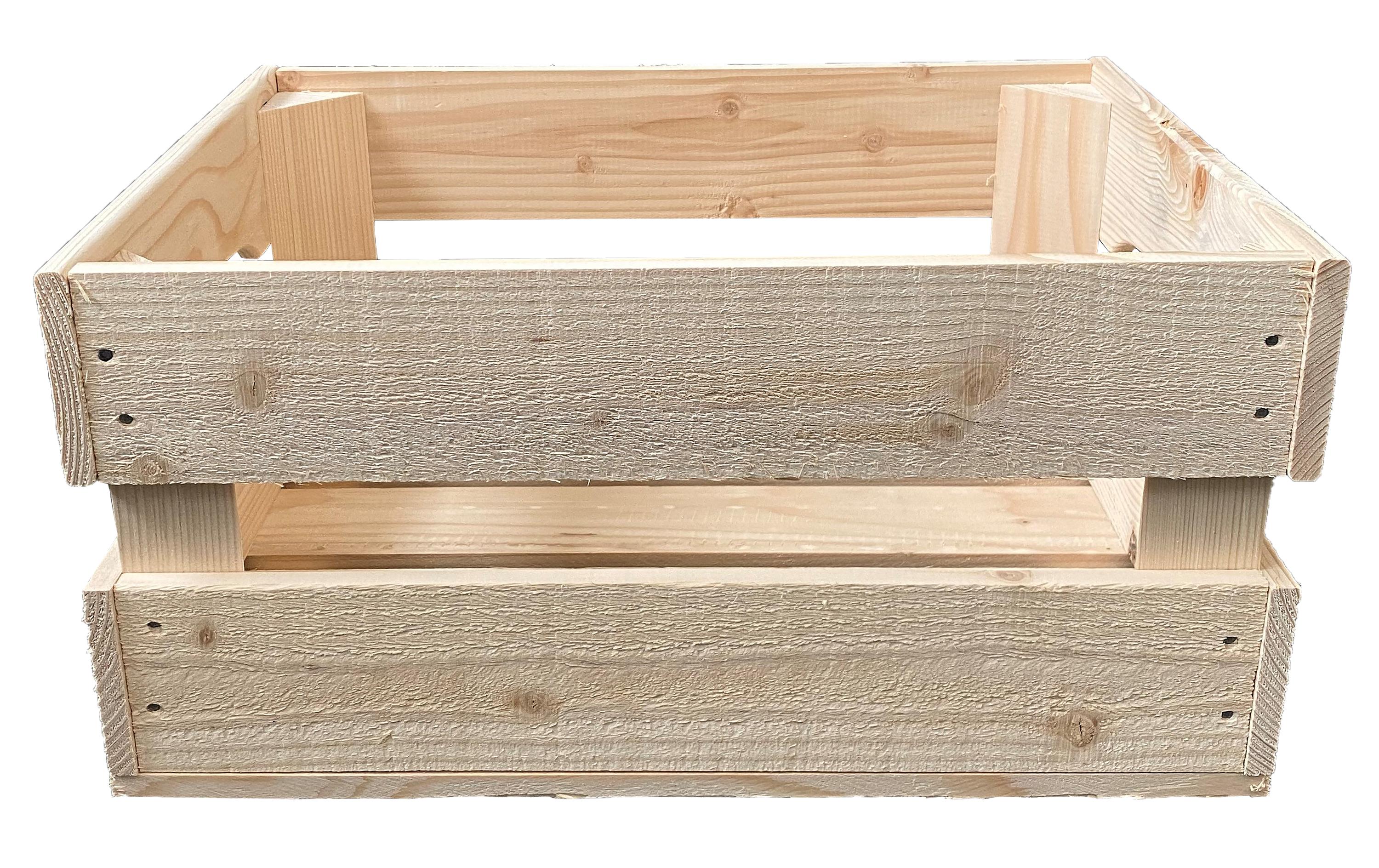 Obstharasse Fichte / Tanne, Roh 40 x 30 x 20 cmObstkiste aus unbehandeltem Holz