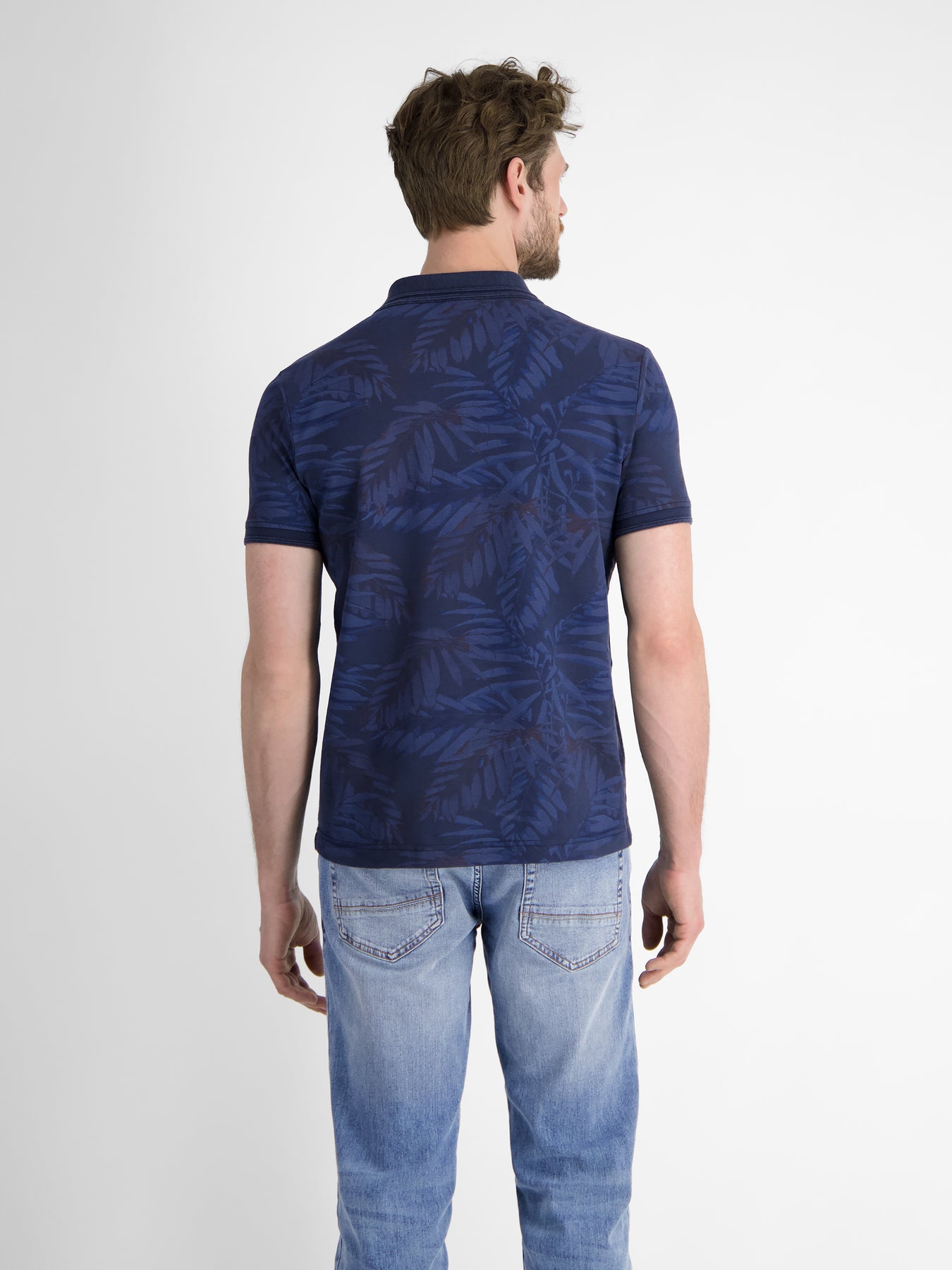 Herren Poloshirt, floral bedruckt