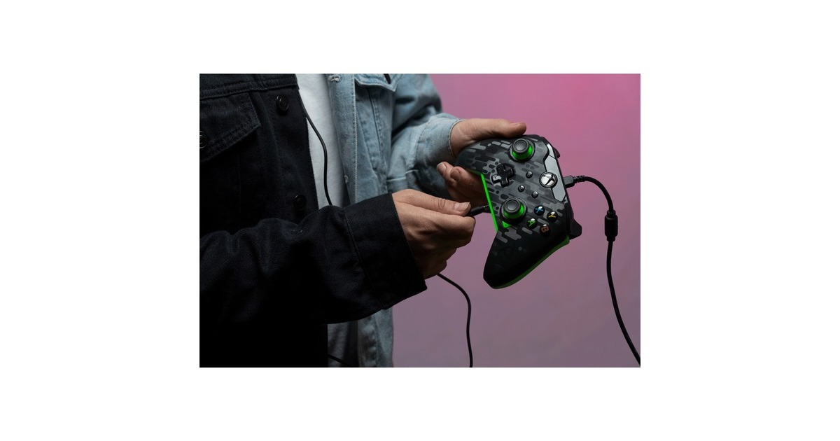 PDPWired Controller - Neon Carbon  (Antraciet/groen, Xbox Series X|S, Xbox One, PC)