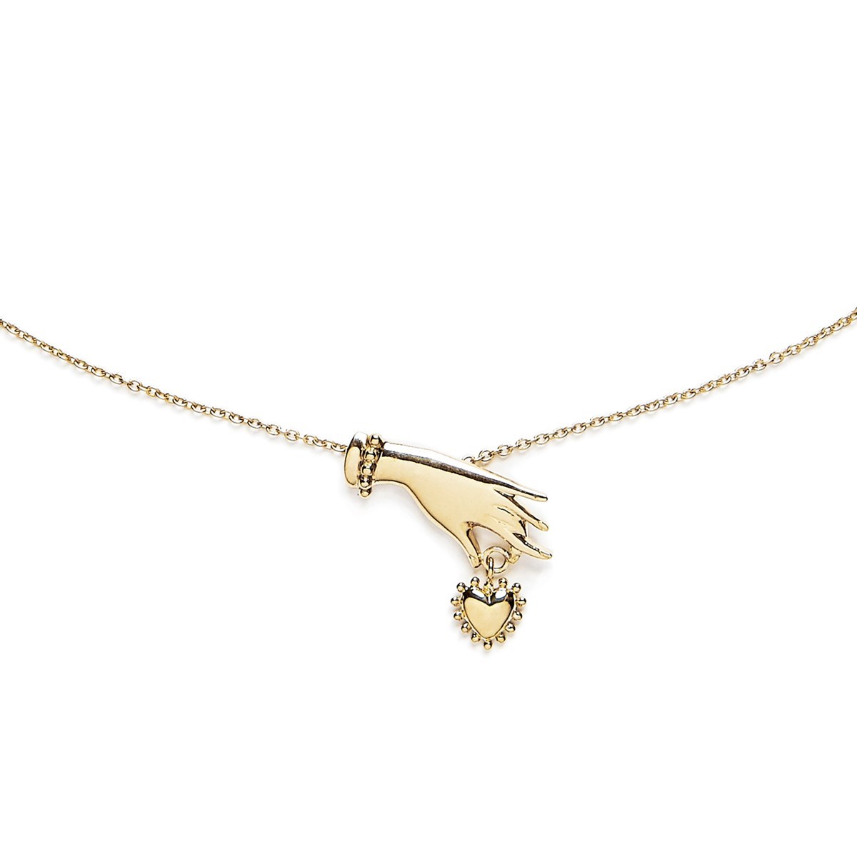 Collier vermeil coeur et main