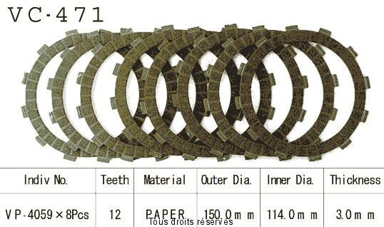 Kyoto - Disques garnis d'embrayage VC471