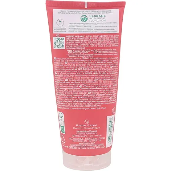 Gel douche à la fleur d'hibiscus Klorane - Tube de 200 ml