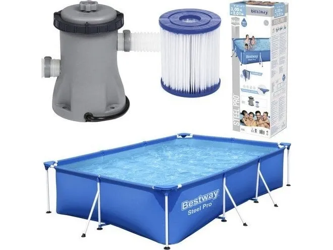 Bestway Steel Pro Frame Pool Set with Filter Pump 3x2.01x0.66m - 3.300 L