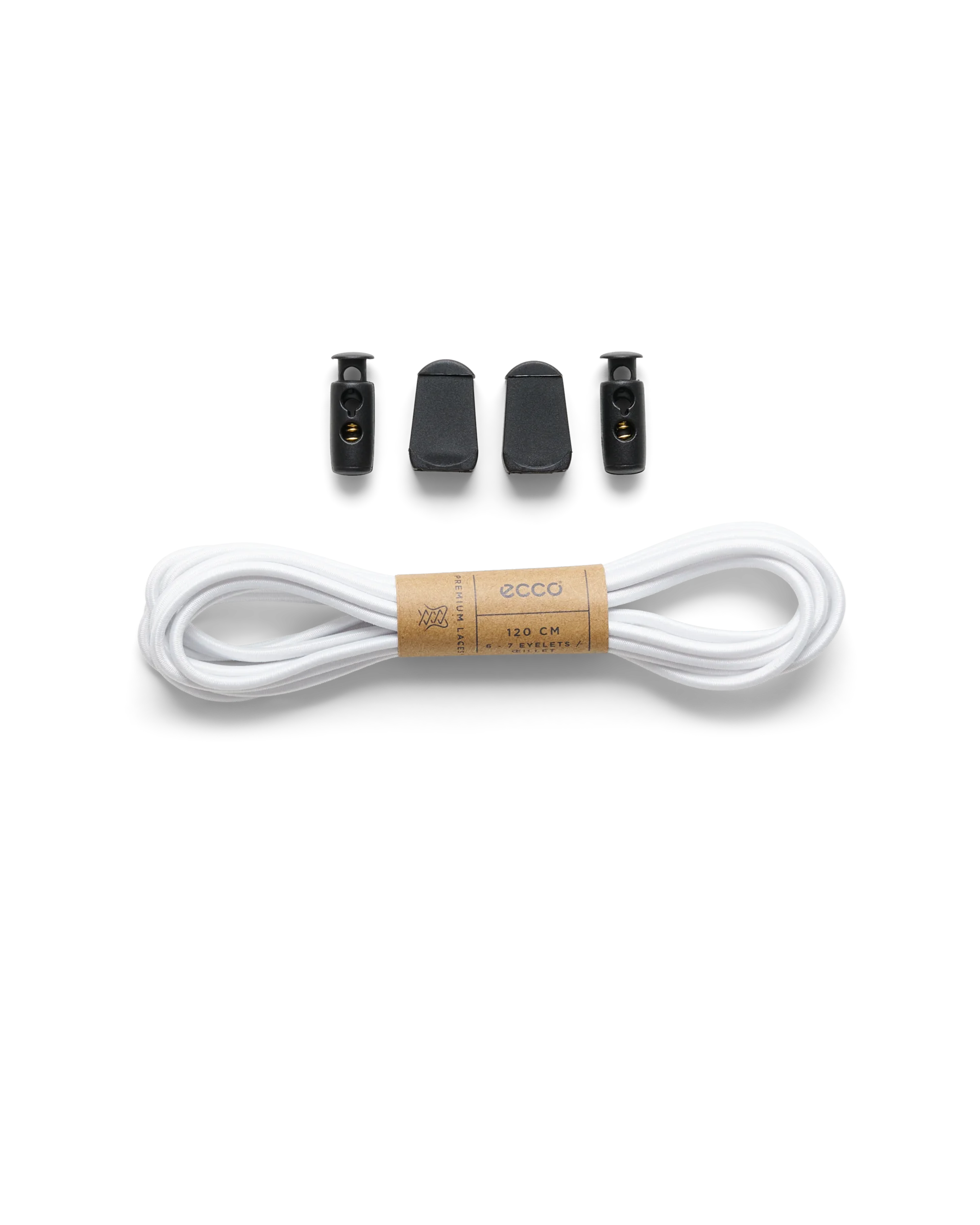 ECCO Fast Lock Lace Schnürsenkel Weiß 120cm