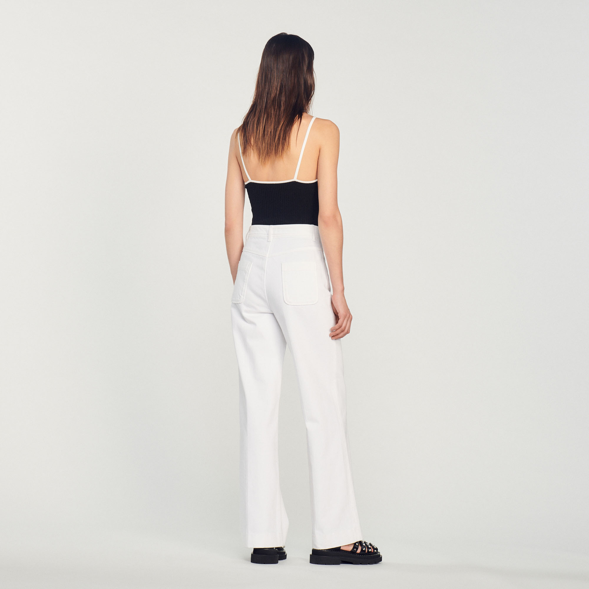 Pantalon large en toile