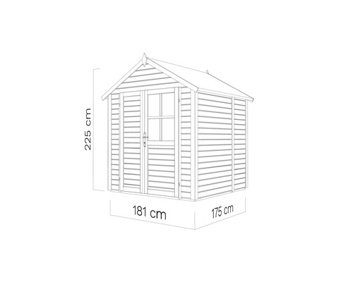 Konsta Fino 1 tuinhuis met vloer, 201 x 189 cm, lichtgrijs