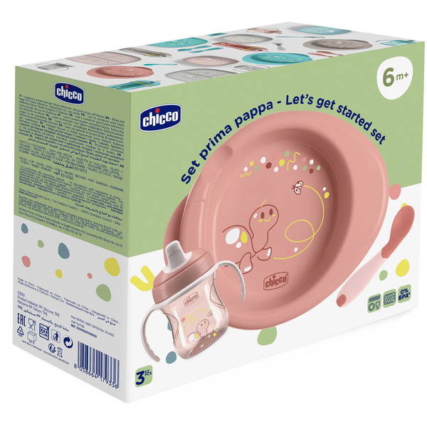 ChiccoChicco   Mahlzeiten Set rosa 6M+
