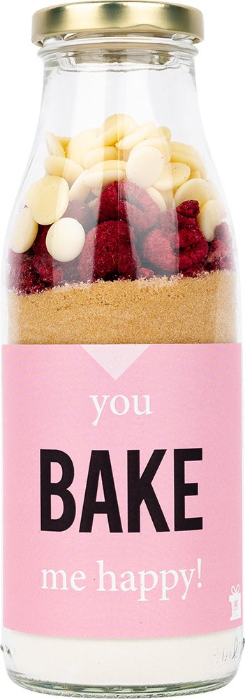 Cakemix in fles 'you bake me happy!'