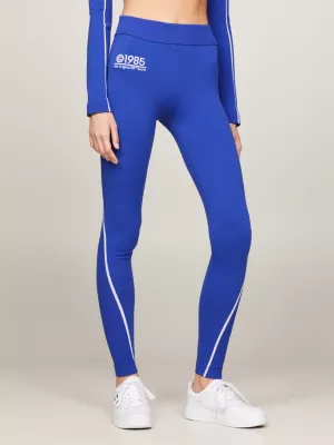 Calça legging comprida listrada em tricô