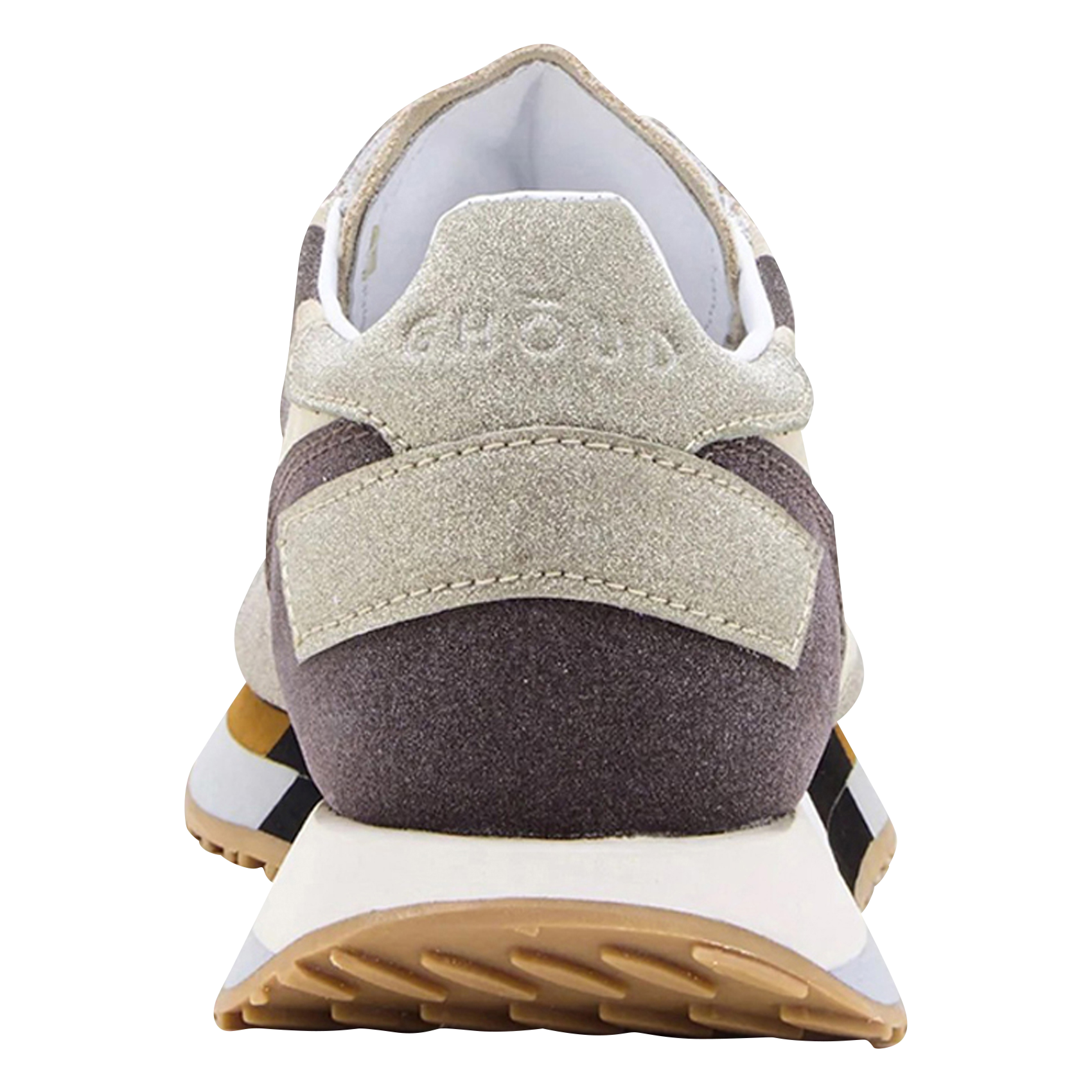 STAR M - Baskets basses pailleté avec sherpa en cuir mélangé| Beige