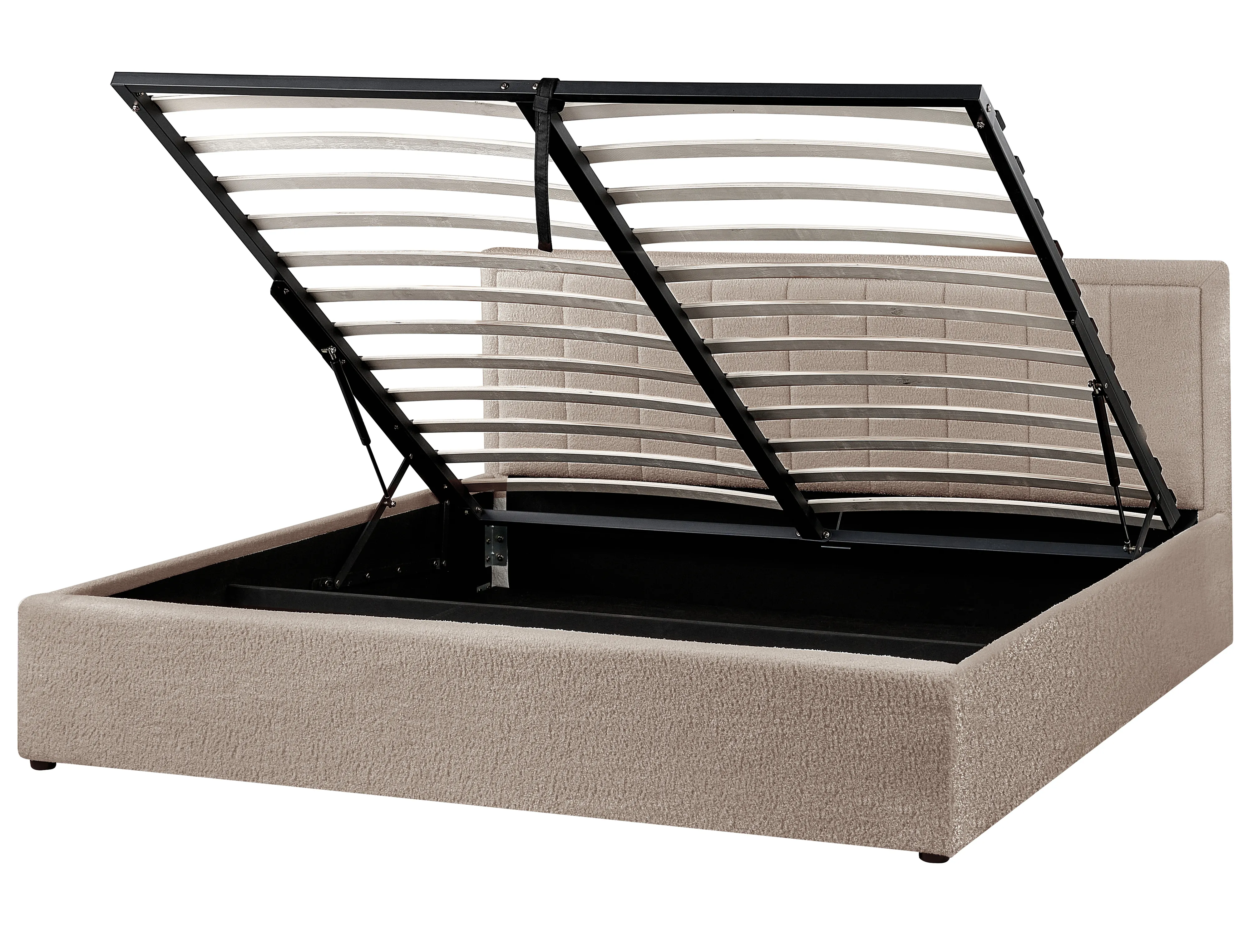 Bed met opbergruimte Bouclé MONTLAUR 180 x 200 cm Taupe
