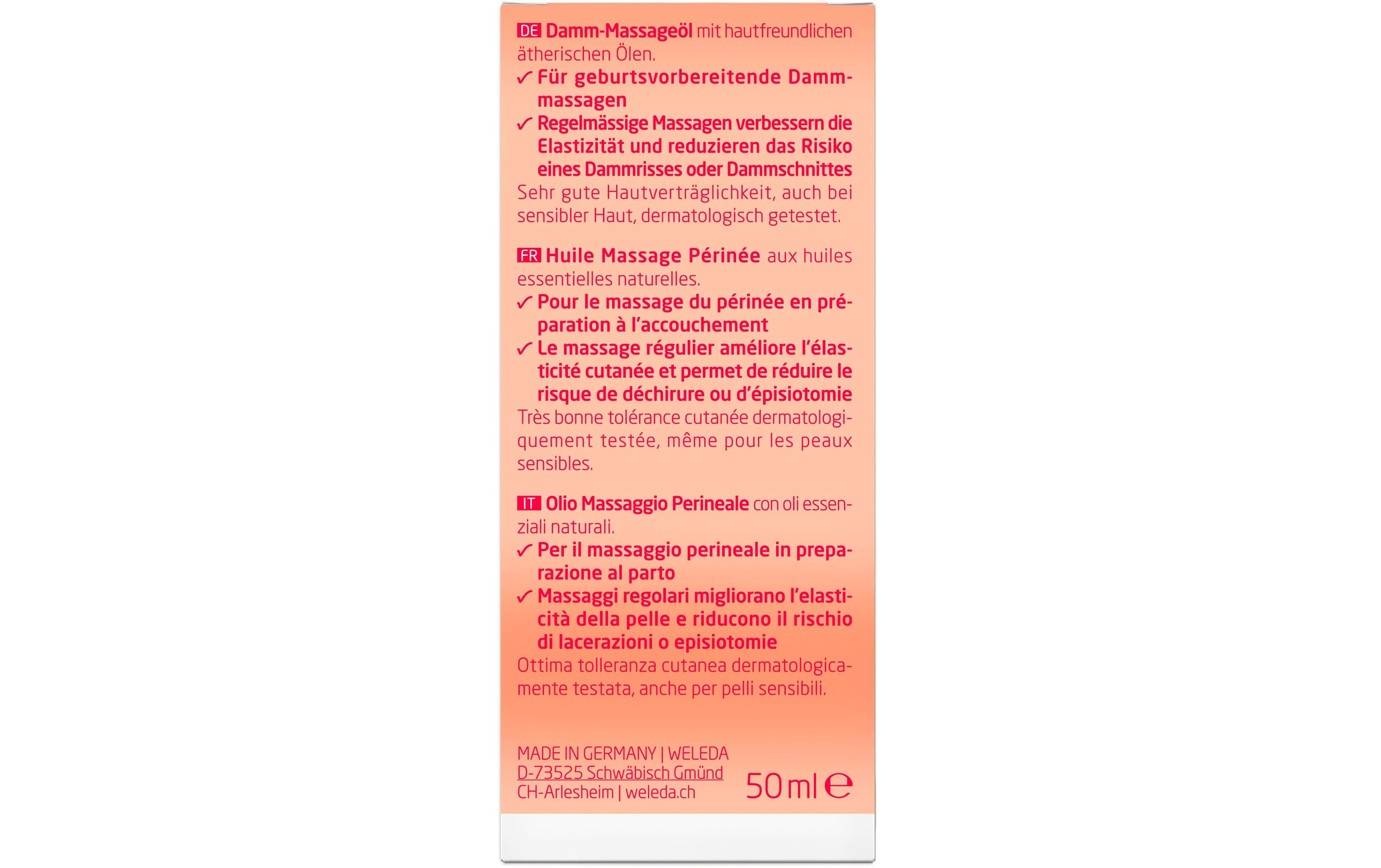 Pflegeöl Damm-Massageöl 50 mlPlegendes und natürliches Damm-Massageöl