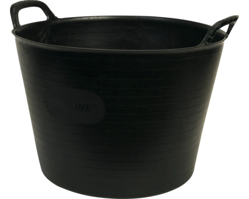 Flexibele emmer voor tuin/bouw, kunststof, zwart, 42 L