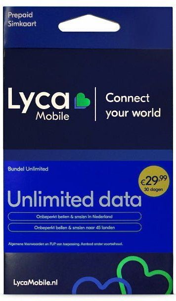 Lycamobile Holland Plan - Onbeperkt Data - 30 Dagen