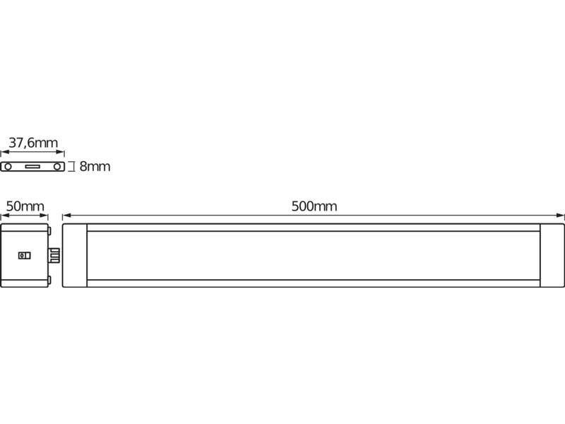 Ledvance Unterbauleuchte LED Cabinet Slim, 50 cm, 10W, 3000 Niedervolt-Unterbauleuchte