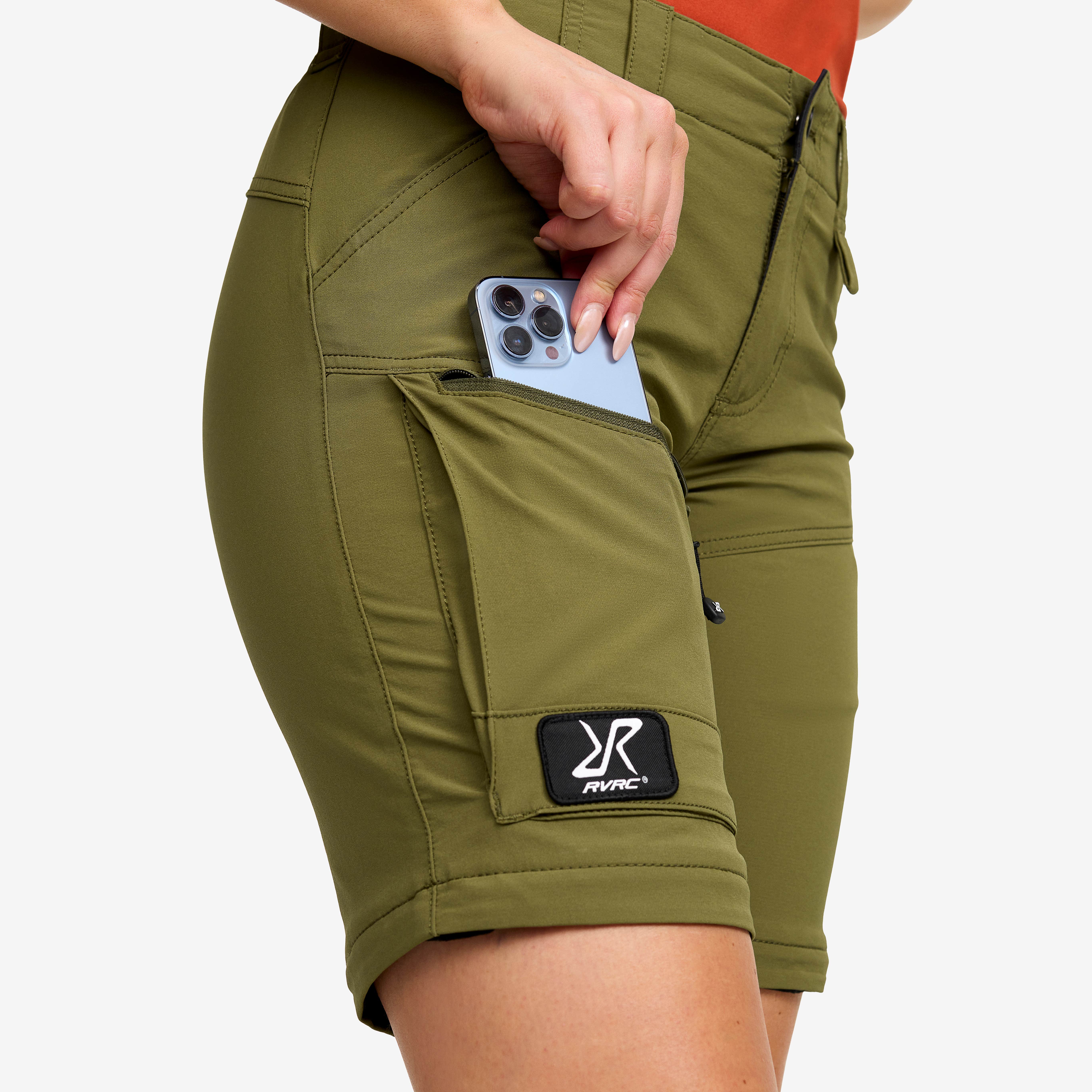 Range Pro Stretch Zip-off Pants Dame Burnt Olive/Anthracite