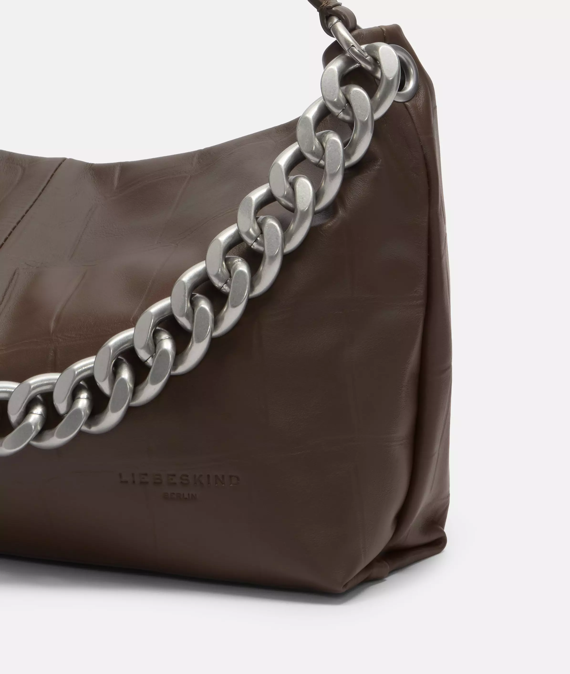 Crocodile Mira Hobo M Spacious hobo bag with crocodile embossing