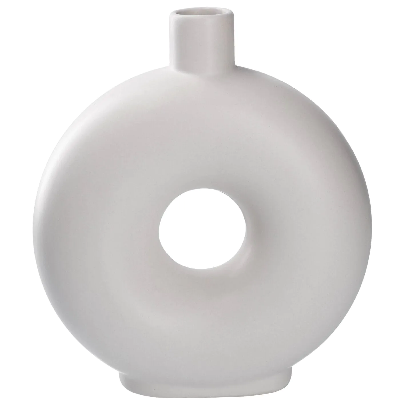 Vase Loch, weiß, 20 cm
