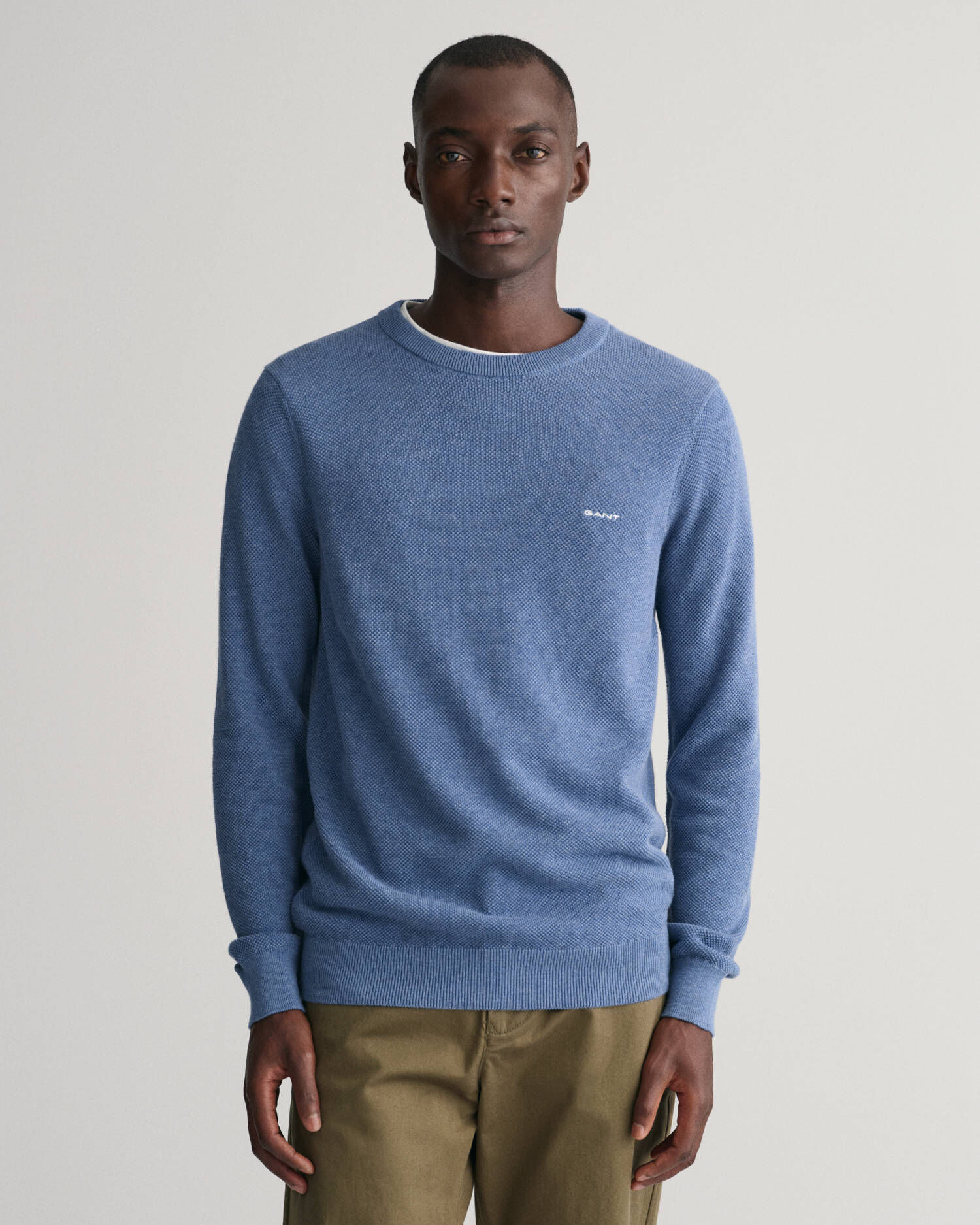 Gant| Herren Strickpullover aus Baumwoll-Piqué Regular Fit