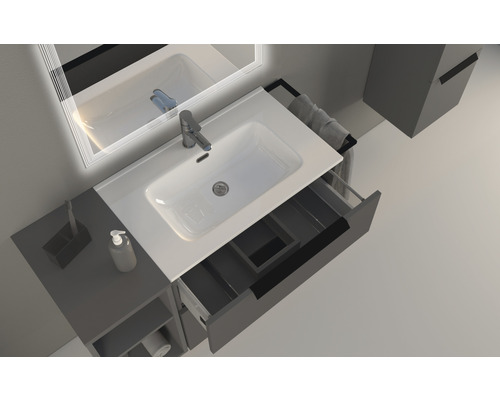 Badkamermeubel Baden Haus Urban BxHxD 74 x 62 x 46 cm Frontkleur grijs mat mat