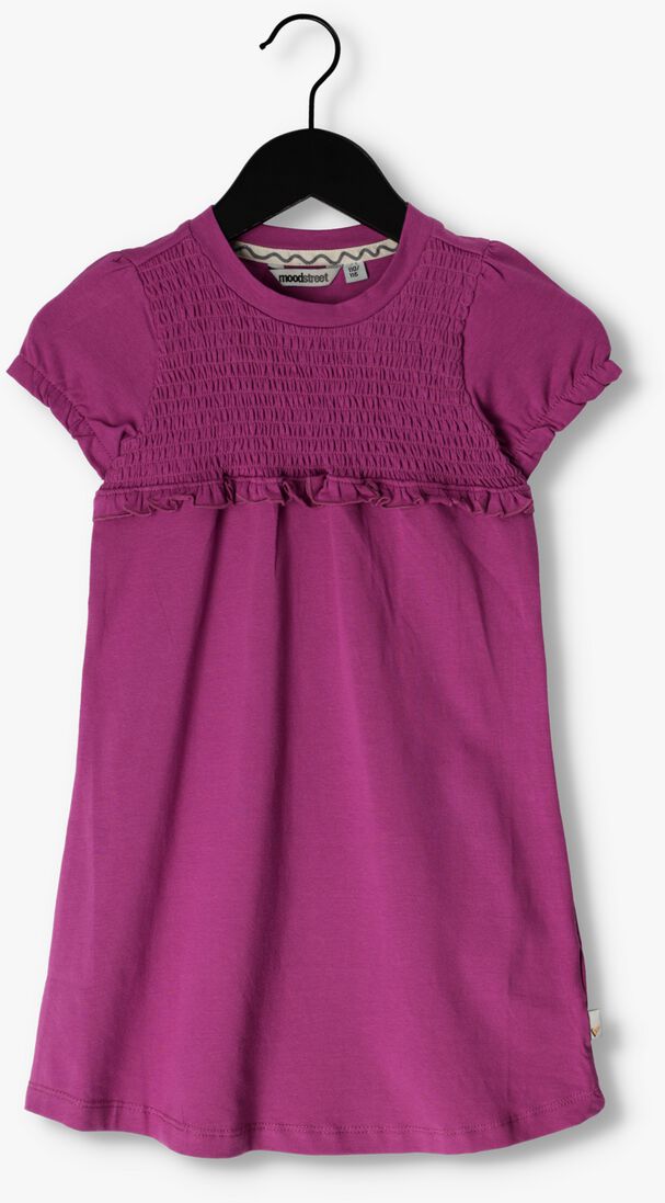 MOODSTREET paarse moodstreet midi jurk jerseydress with smock and ruffle