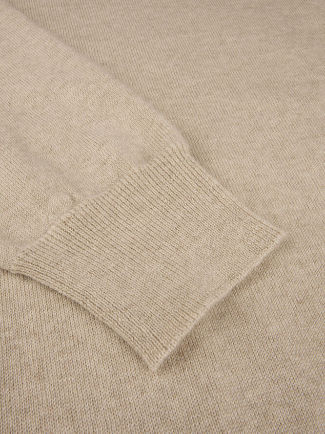 Stenströms Sweater Knitted Crew Neck With Patch Merino Wool Beige