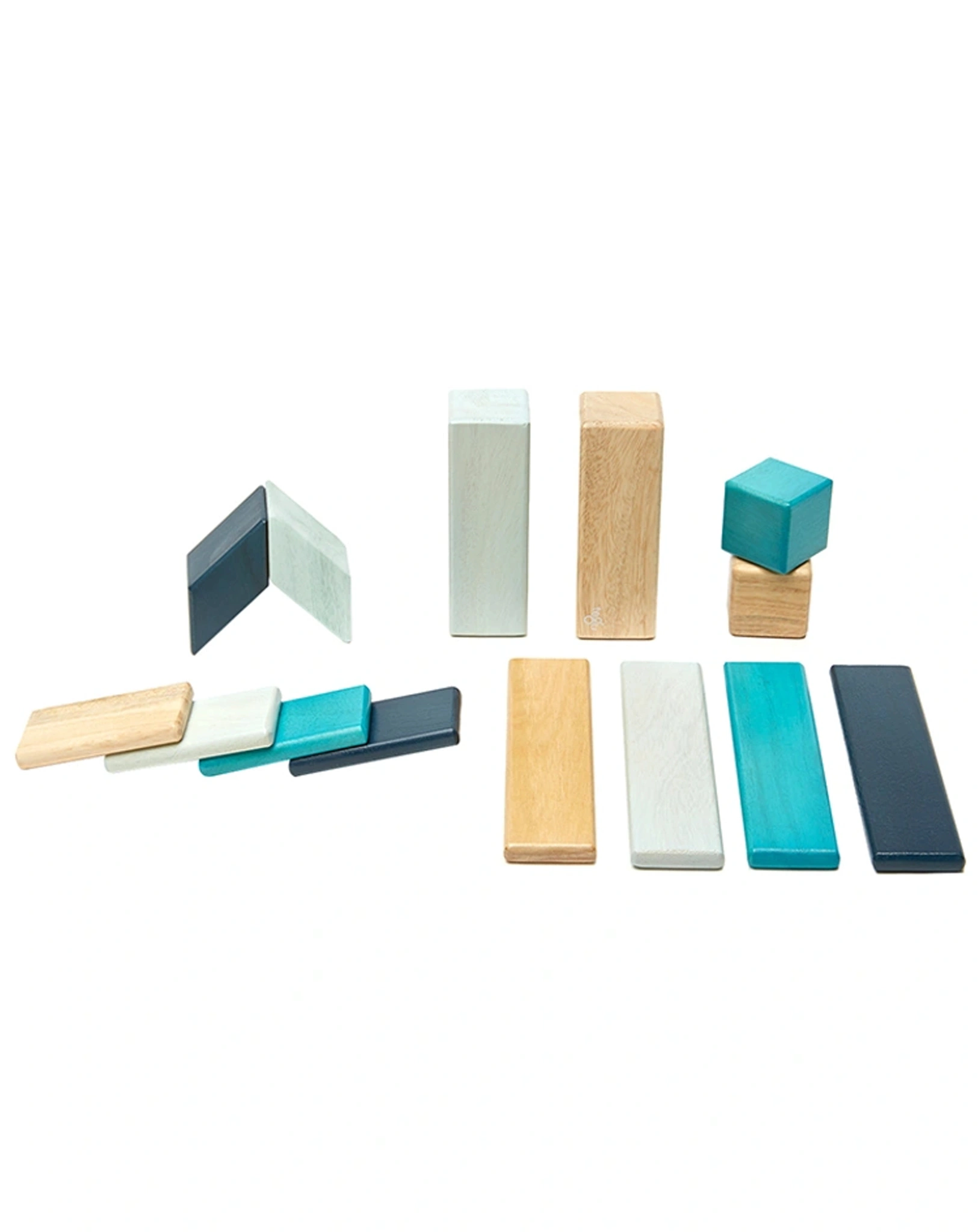 Magnet-Bausteine BLOCK 14-teilig aus Holz in blau