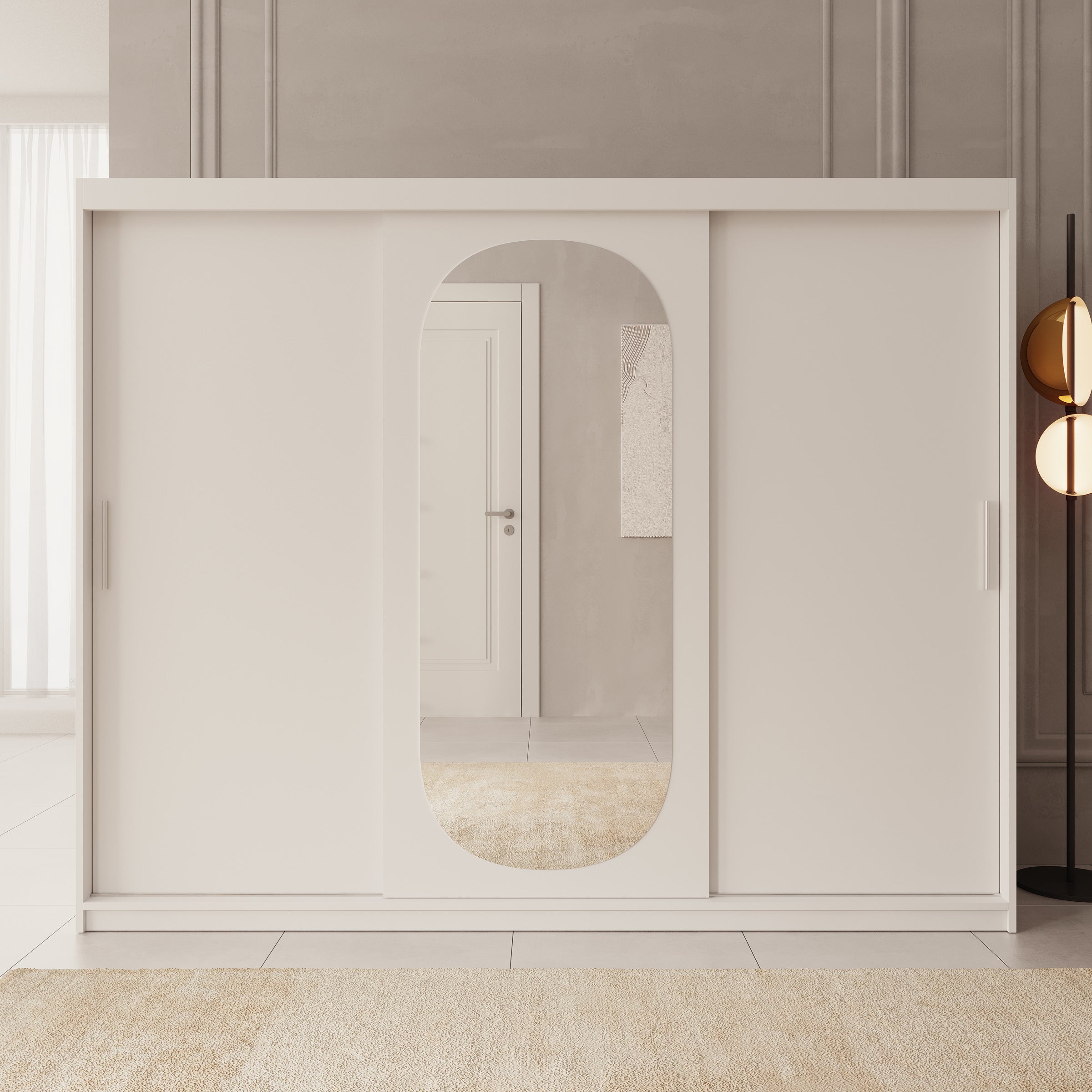 Bodhi - Kledingkast met schuifdeuren - Wit 250x62x200 cm