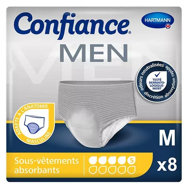 Hartmann Confidence Men Absorção 5 gotas Tamanho M 8 Cuecas