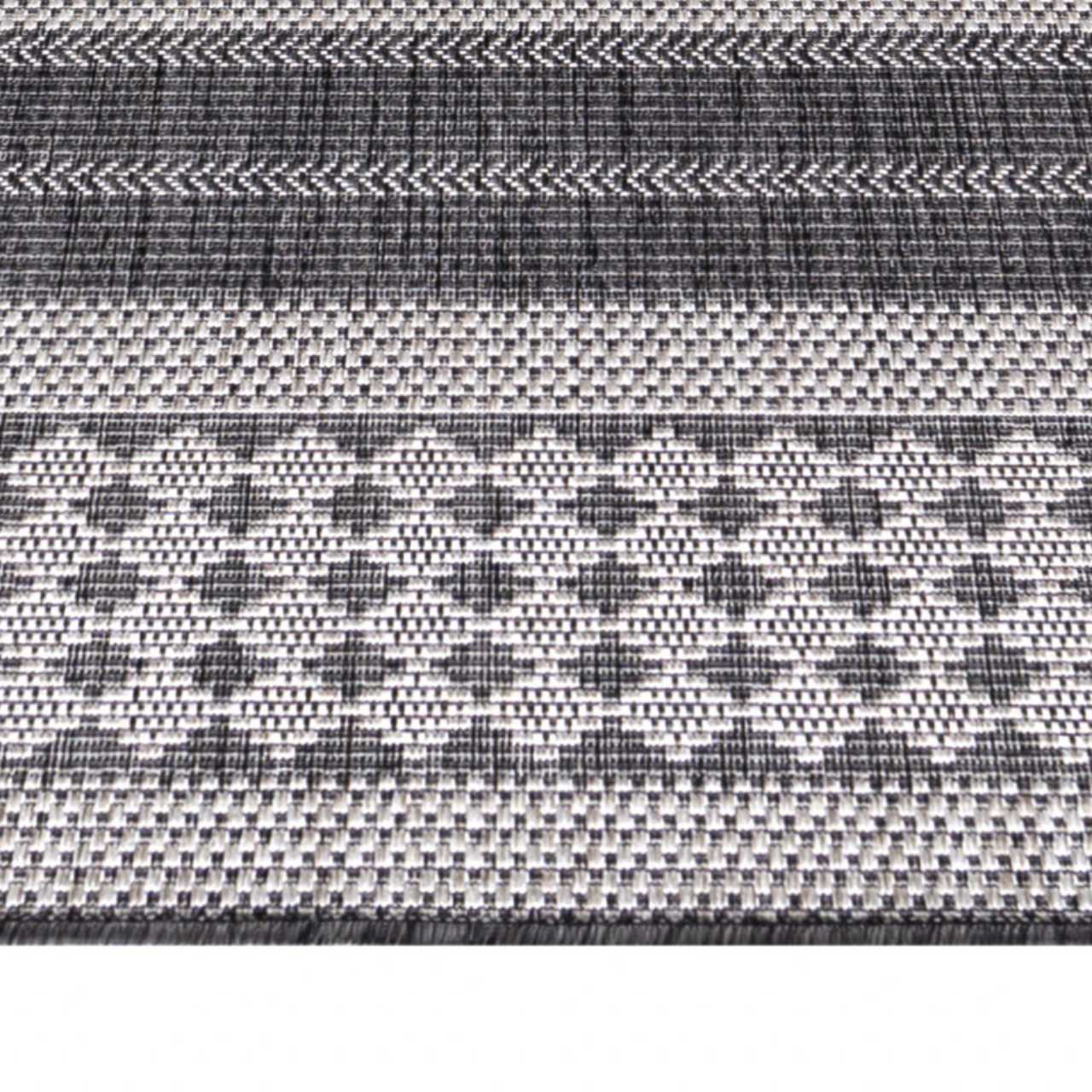 In Outdoor Teppich Beige, Vintage Design, Flachgewebe, Wetterfest