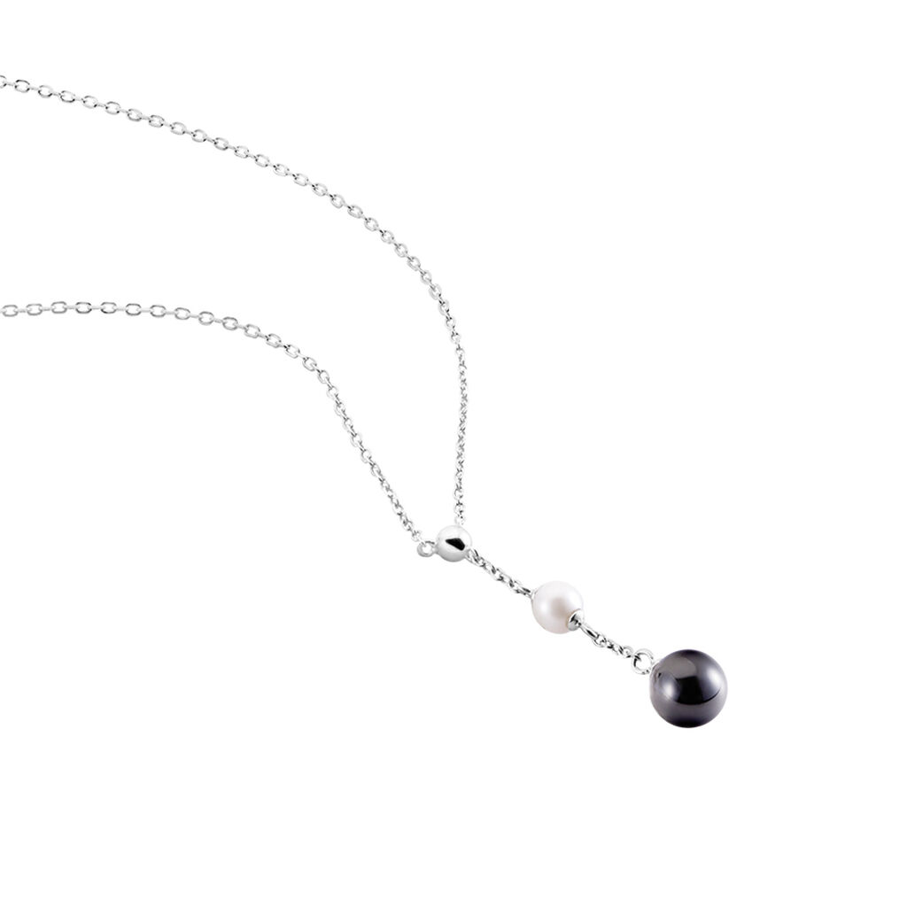 Collier Lucia Cera Argent Blanc Perle De Culture Et Céramique