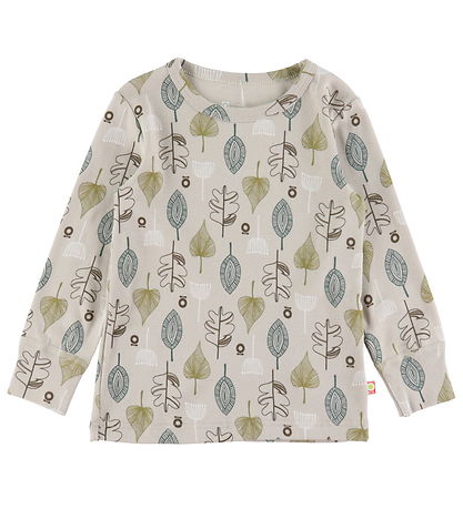 Katvig Bluse - Beige m. Blätter