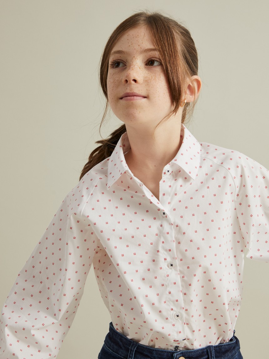 Blusa de algodão com micropadrão leões