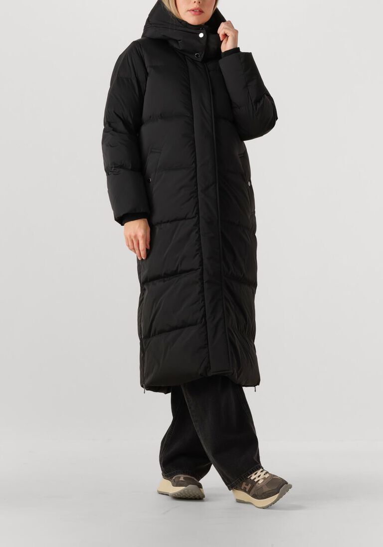 zwarte woolrich gewatteerde jas kely long parka
