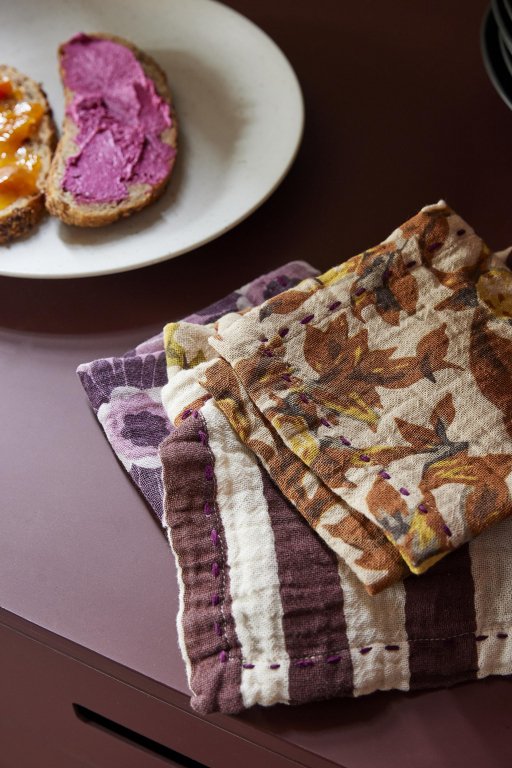 HKliving Cotton servet set van 2 floral vintage