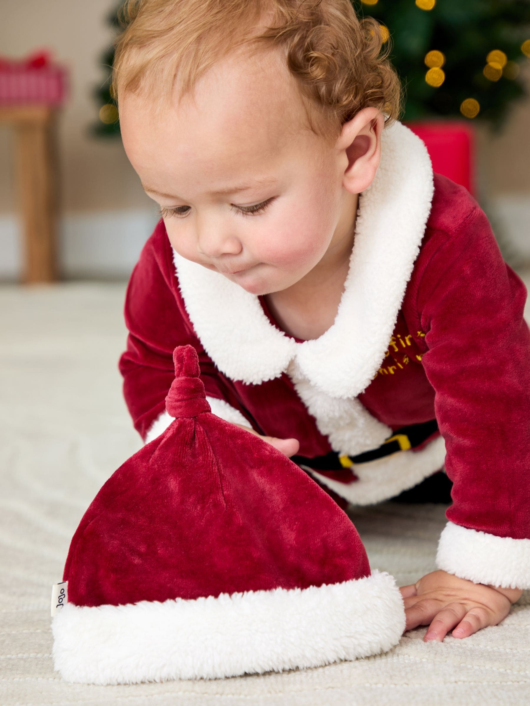 JoJo Maman Bébé - Mijn eerste kerst-onesie en muts set