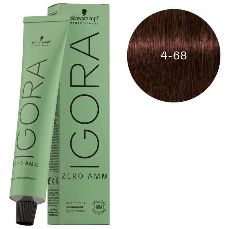 Igora Zéro amm 4-68 châtain moyen marron rouge Schwarzkopf 60ML