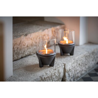 Windlichtaufsatz für kleines Schmelzfeuer® Keramik, Lavaschwarz