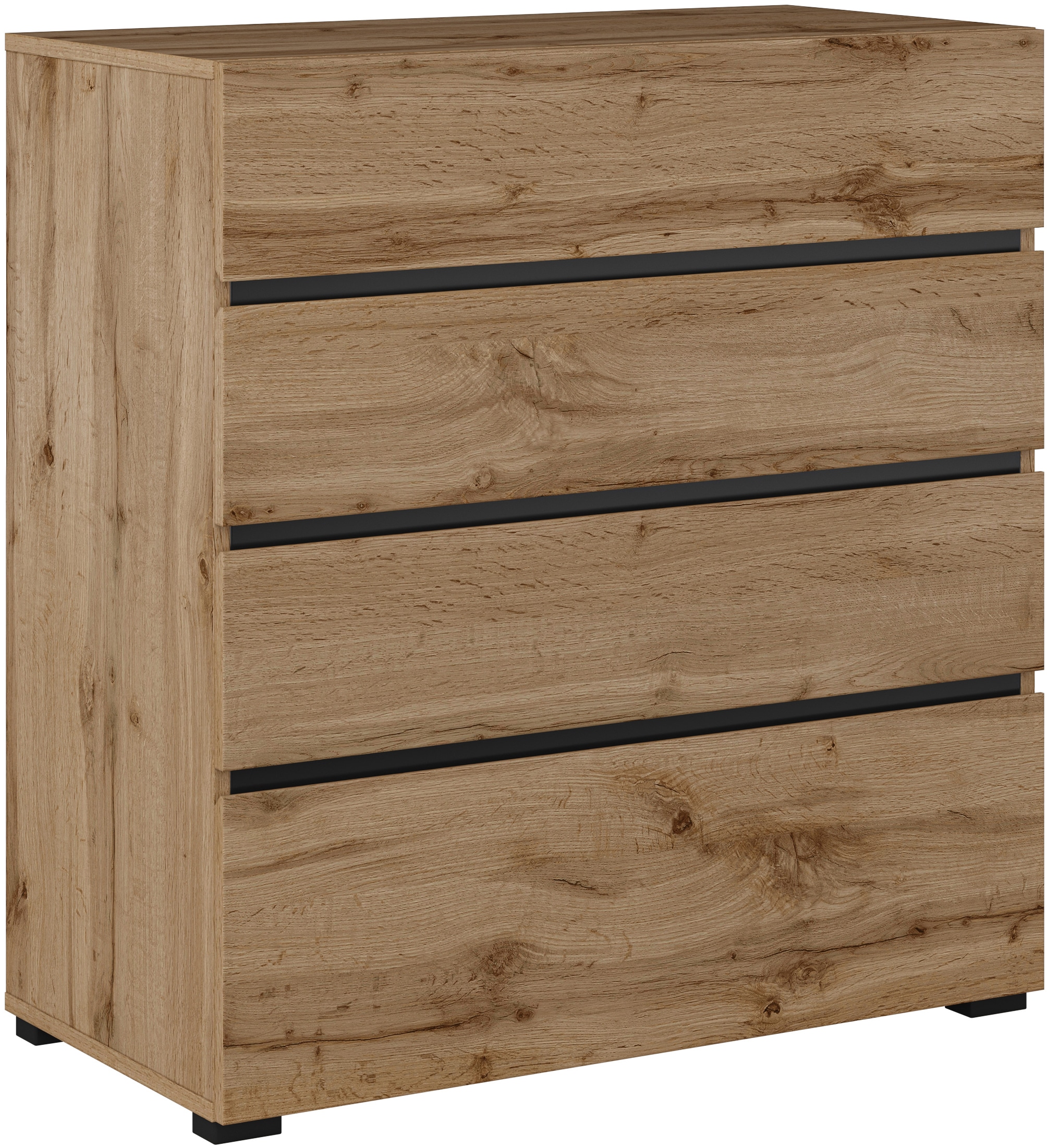 Home affaire Schubkastenkommode »Cross, moderne grifflose Kommode, 80x40x85cm (BxTxH)« Schubladenschrank, Sideboard mit 4 Schubkasten