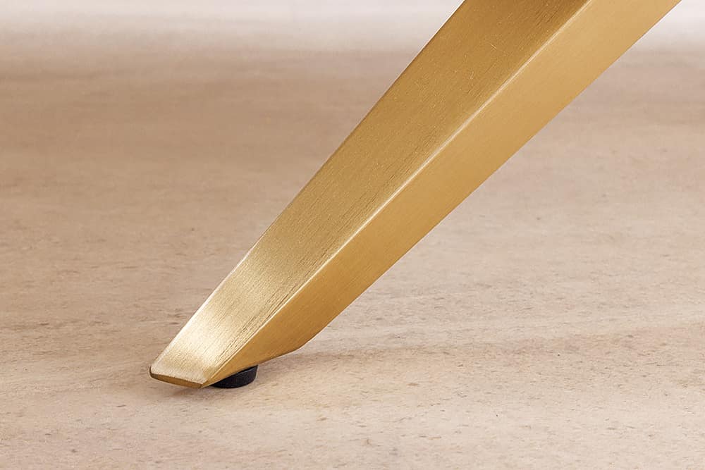 Design Esstisch ART LIVING 200cm weiß Marmor Keramik Metall brushed champagner gold