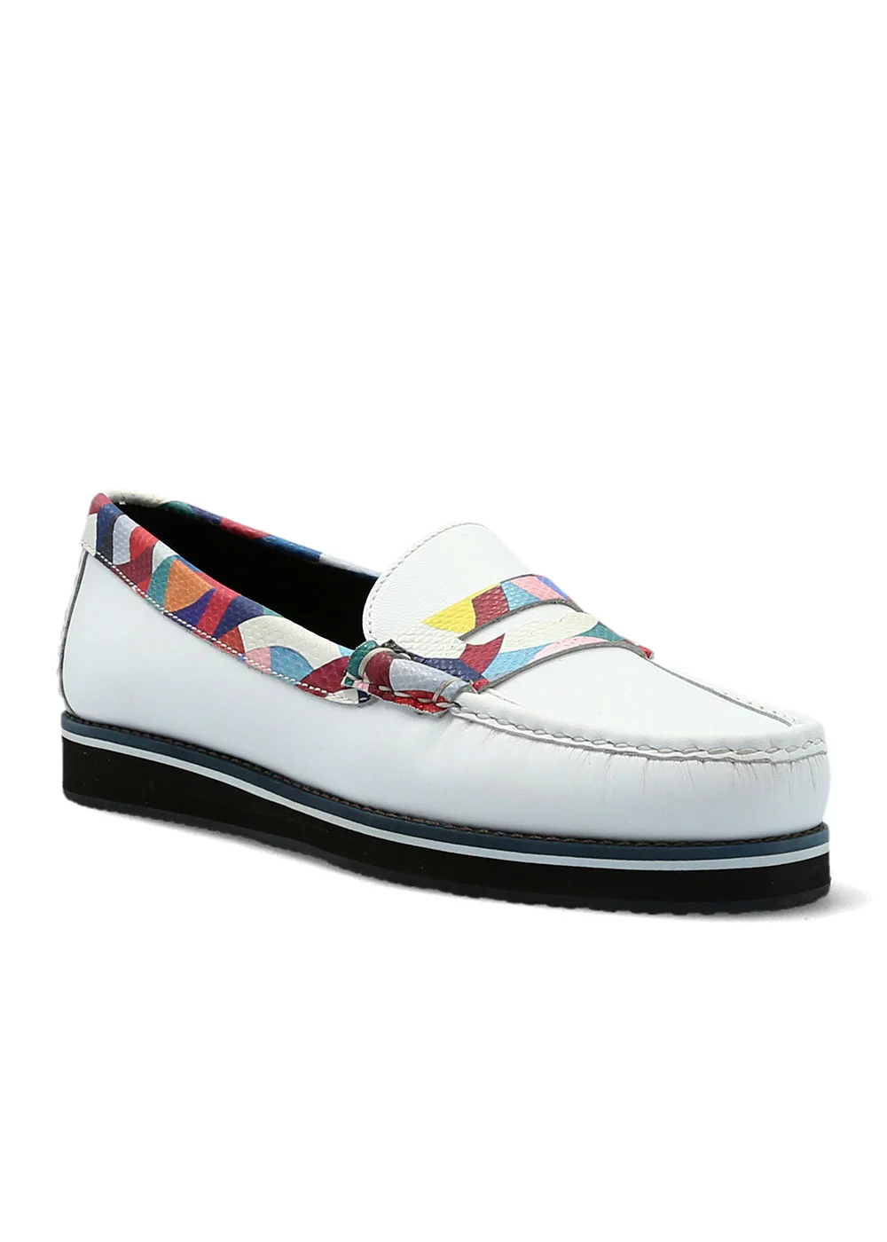 PLATFORM MOC CUIR BLANC MULTI