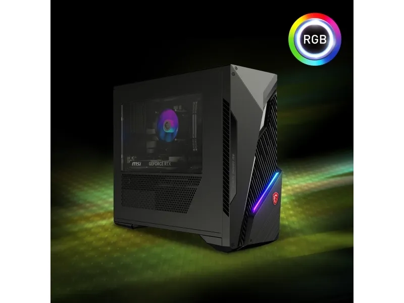 MSI - Tower gaming - i5-14400F / op til 4.7 GHz - Windows 11 Home - RAM 16 GB - SSD 1 TB - NVMe - Gigabit Ethernet - skærm: ingen - sort